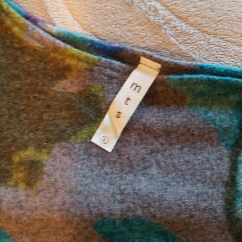 NWOT large Gray teal magenta 3/4 sleeve sweater - Picture 4 of 7